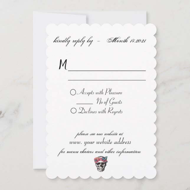 Schädelhochzeit - Bis zum Tod geben wir Teilantwor Einladung (Rückseite)