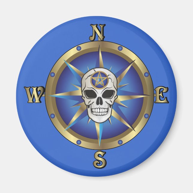 Schädelkompass Magnet (Vorne)