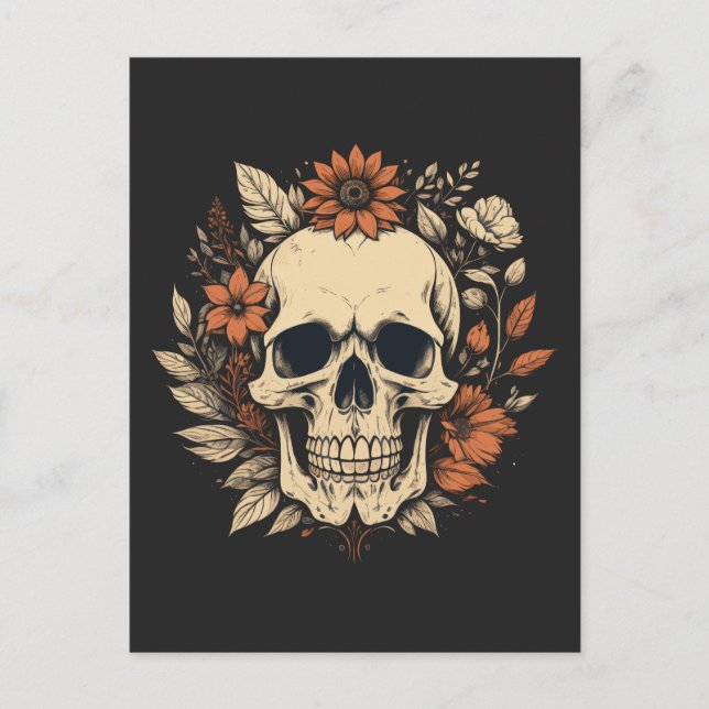 Schädelkopf Postkarte (Vorderseite)