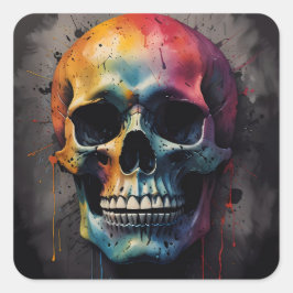 Schädelkopf Quadratischer Aufkleber