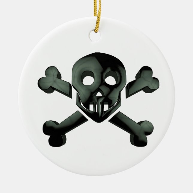 Schädelkreuze Keramik Ornament (Vorne)