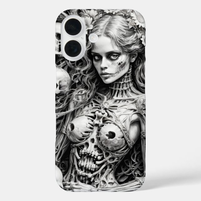 Schädelmädchen mit Knochenabdeckung Case-Mate iPhone Hülle (Rückseite)