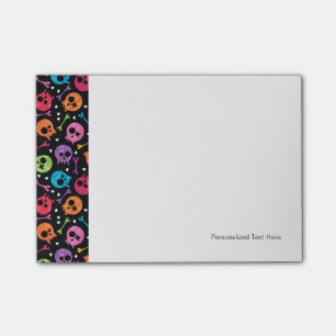 Schädelmuster 3 post-it klebezettel