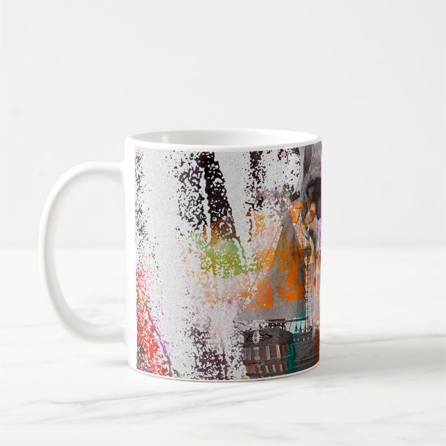Schädelmuster. bunt wirkende Effekte Schiffskörper Kaffeetasse (Links)