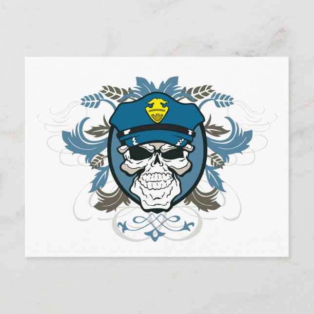 Schädelpolizist Postkarte (Vorderseite)
