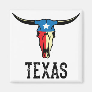 Schädeltexan-Flagge Texas Stier Longhorn Magnet