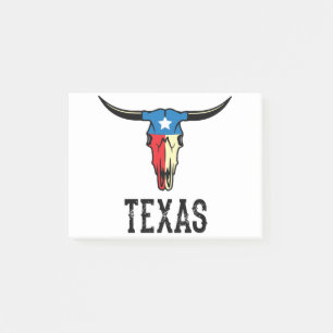 Schädeltexan-Flagge Texas Stier Longhorn Post-it Klebezettel