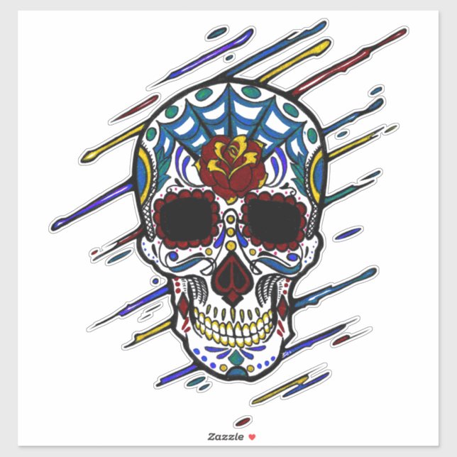 Schädelzucker Aufkleber (Blatt)