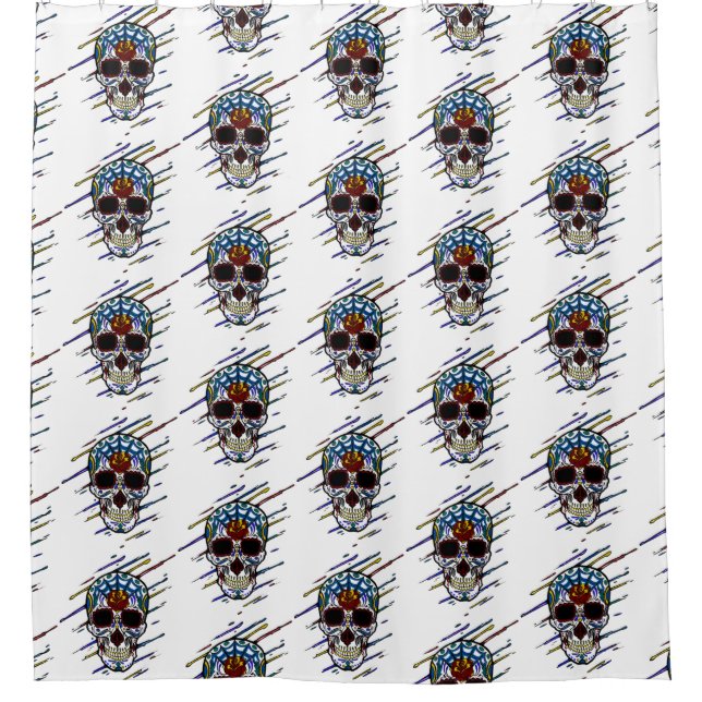 Schädelzucker Duschvorhang (Vorderseite)