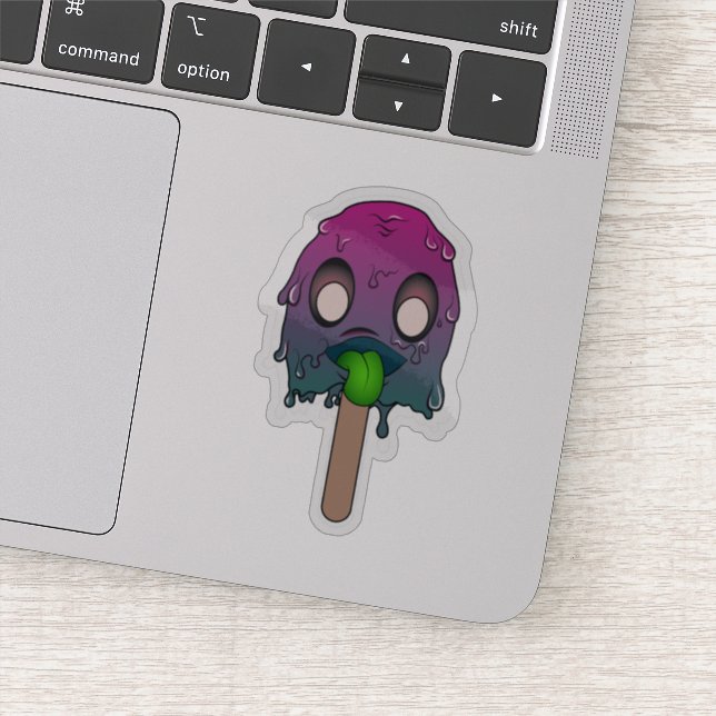 Schädliche Eiscreme, Eiscreme Aufkleber (Detail)