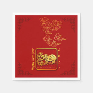 Schädliche Wolken Chinesisch Neujahr OX 2021 PN Serviette