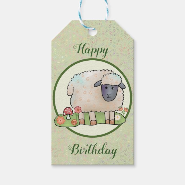 Schaf auf der Weide Geschenkanhänger (Vorderseite)
