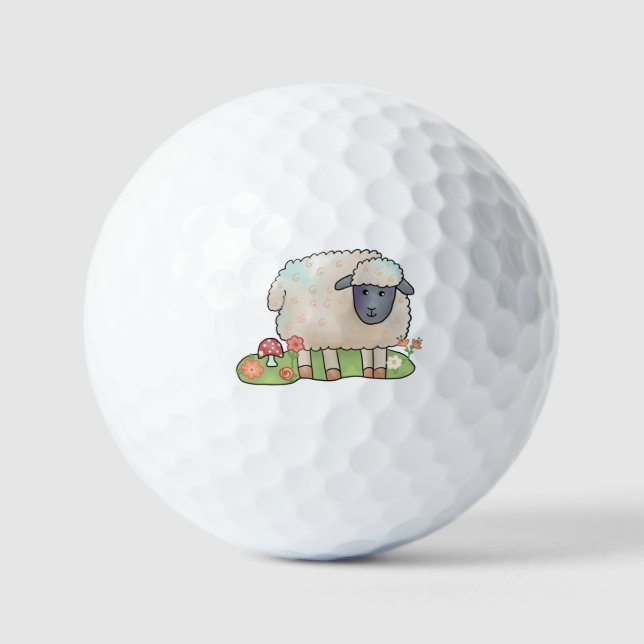 Schaf auf der Weide Golfball (Vorderseite)
