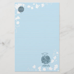 Schaf-Ball auf hellblauem Hintergrund Briefpapier