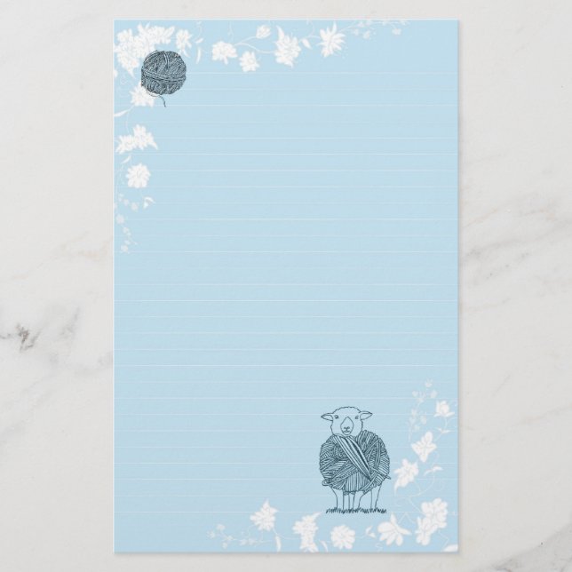 Schaf-Ball auf hellblauem Hintergrund Briefpapier (Vorderseite)