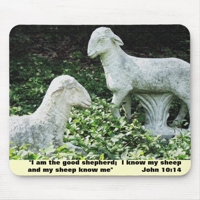 Schaf-Bibel-Vers-Mausunterlage Mousepad (Vorne)