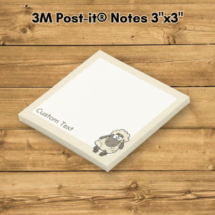 Schaf Cartoon Beige Post-it Klebezettel