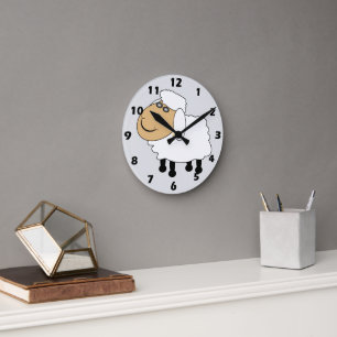 Schaf Design Runde Wanduhr