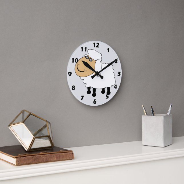 Schaf Design Runde Wanduhr (Büro)