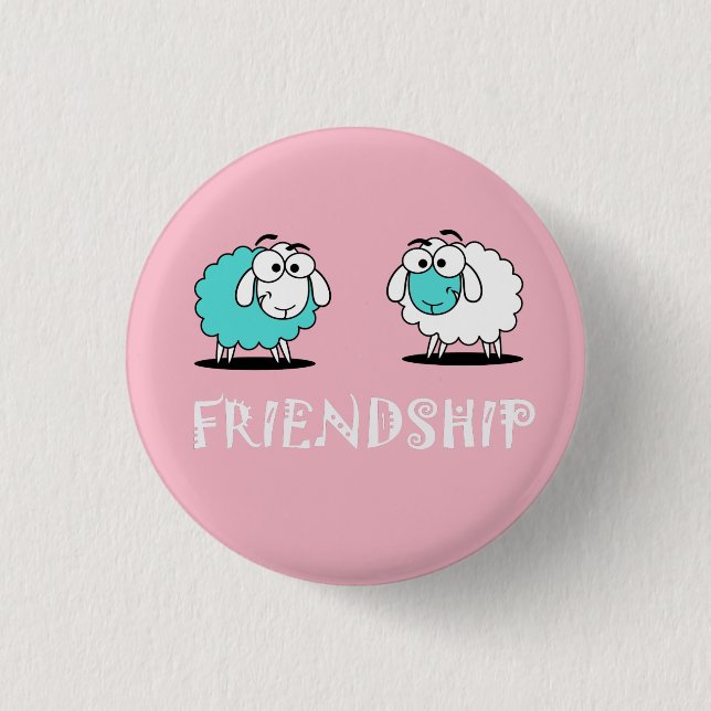 Schaf Funky Freundschaftsbutton Button (Vorderseite)