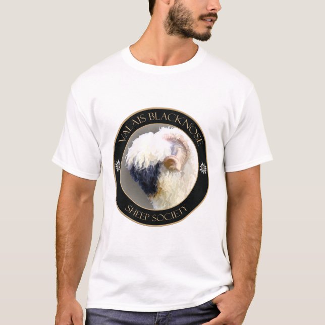 Schaf-Gesellschafts-Logo-T-Shirt Wallis Blacknose T-Shirt (Vorderseite)