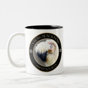 Schaf-Gesellschafts-Logo Wallis Blacknose Zweifarbige Tasse