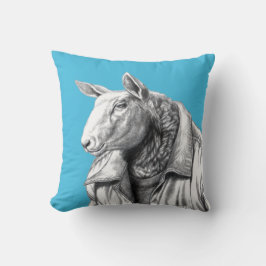 Schaf in Jeans Jacket (Old School Blue) Kissen