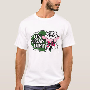 Schaf isst Blume und sagt „Auf veganer Ernährung“  T-Shirt