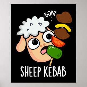 Schaf Kebab Lustiger Schisch Kebab Wortwitz Dunkle Poster