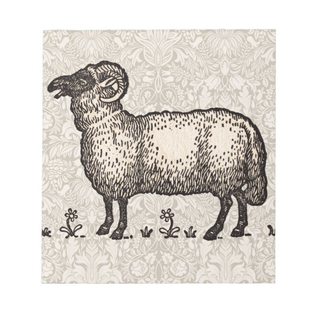 Schaf Lamm Bauernhof Tier Vintage Notizblock (Vorderseite)