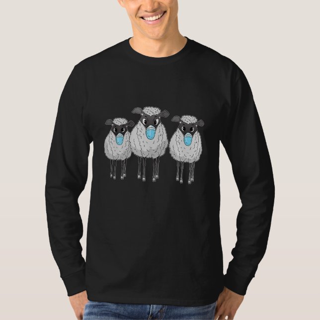 Schaf mit Gesichtsmaske Funny Sheep T-Shirt (Vorderseite)