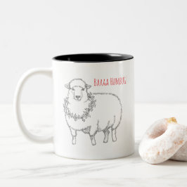 Schaf mit Stechpalme Zweifarbige Tasse