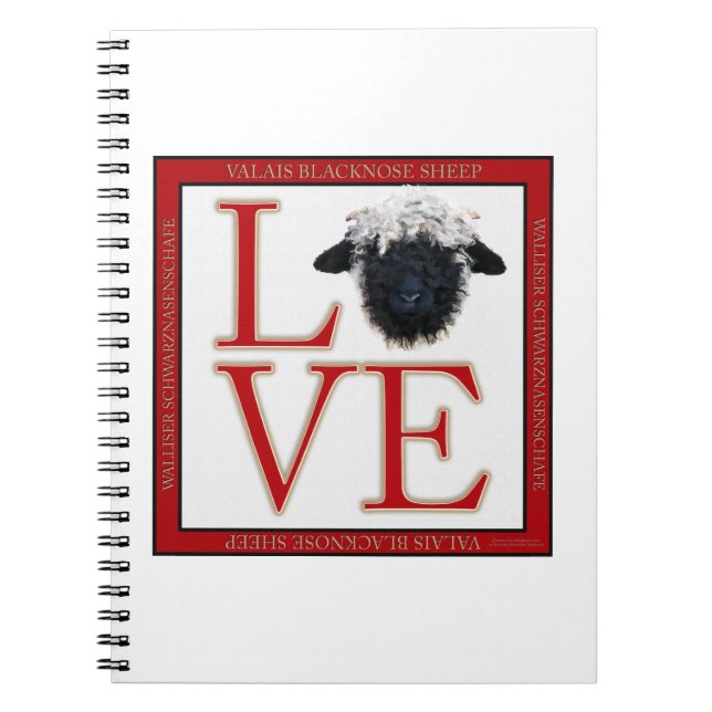 Schaf-Notizbuch Liebe-Wallis Blacknose Notizblock (Vorderseite)