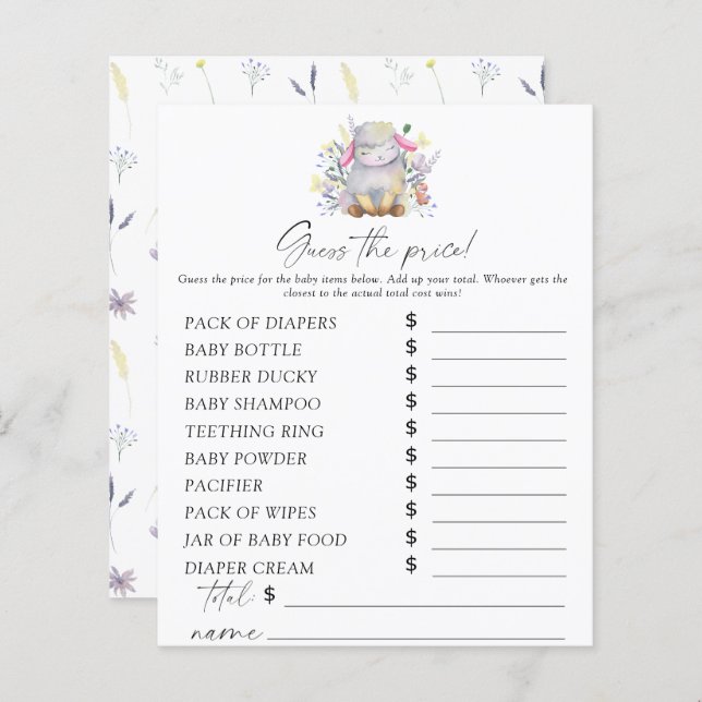 Schaf - Raten Sie mal, was das Preisspiel ist (Vorne/Hinten)