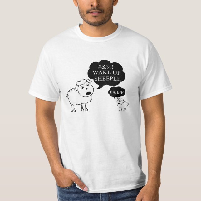 Schaf sagt aufwachen Sheeple T-Shirt (Vorderseite)