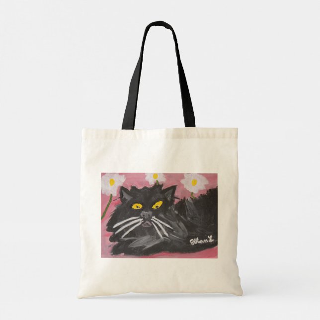 Schaf/Schwarze Katze Totbeutel Tragetasche (Rückseite)