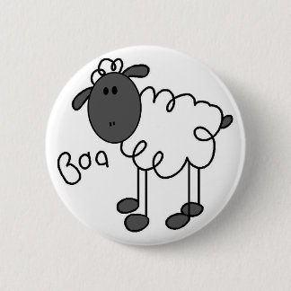 Schaf-Strichmännchen-Knopf Button