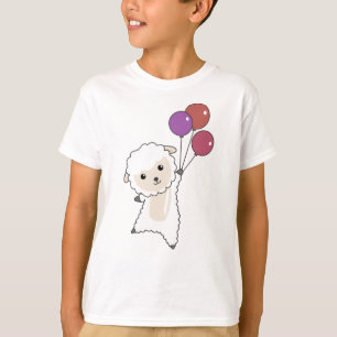 Schaf-Sweet-Tiere fliegen Balloons für Kinder T-Shirt