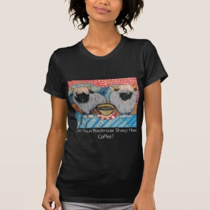 Schaf-trinkende Kaffee-Kunst Wallis Blacknose T-Shirt
