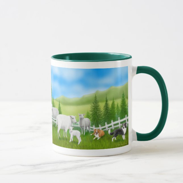 Schaf-u. GrenzCollies-Wecker-Tasse Tasse (Rechts)