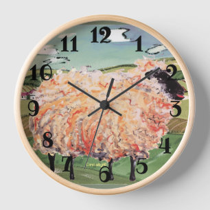 Schaf-Uhr - "Woolie One" Quadratische Wanduhr