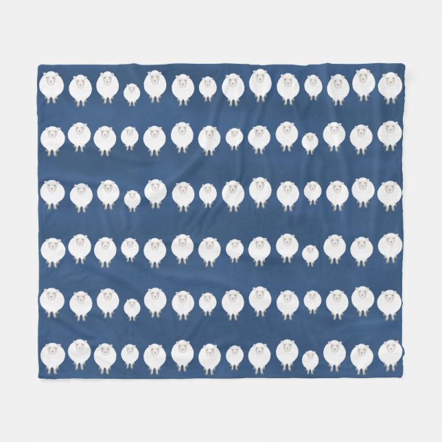 Schaf-Zähl-Fliesblanke Fleecedecke (Vorderseite (Horizontal))