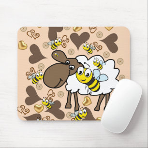 Schafbraun Herz Hummelmütze Maus Pad! Mousepad