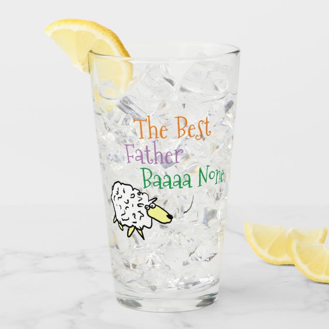 Schafdesign für das beste Vaterglas Glas (Vorderseite Ice)