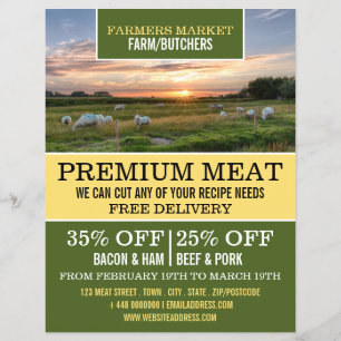 Schafe auf dem Feld, Bauer & Metzger Werbung Flyer