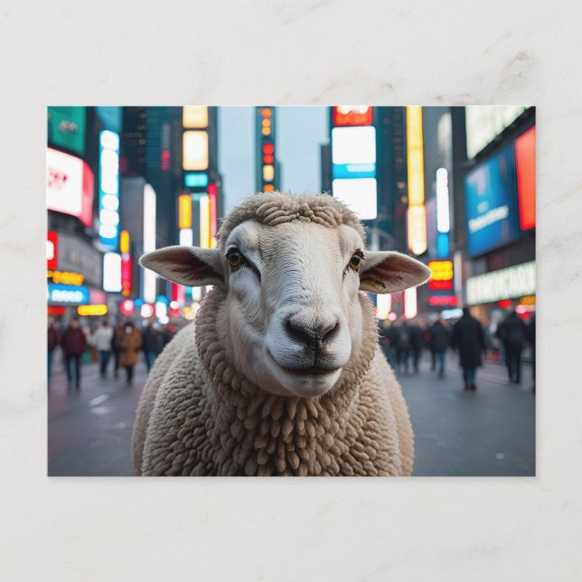 Schafe auf dem Times Square Postkarte (Vorderseite)