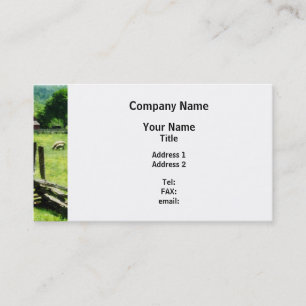 Schafe auf der Weide grasend Visitenkarte