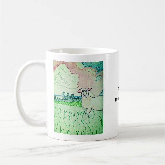 Schafe auf der Weide  Kaffeetasse (Links)