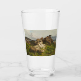 Schafe auf einer Wiese (von August Friedrich Schen Glas
