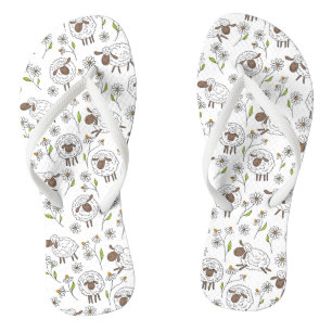 Schafe auf Weiß zählen Flip Flops